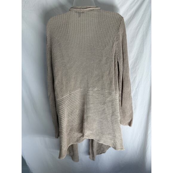Eileen Fisher Women’s Organic Linen Cardigan Open Front Beige Knit Size L - Picture 2 of 5